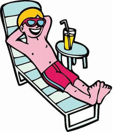 sun protection cartoon - Kid sits out in sun getting a sunburn. Stock Photo - Budget Royalty-Free & Subscription, Code: 400-04647870