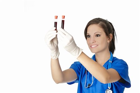 simsearch:400-04746723,k - Beautiful laboratory technician examining a tube of blood Foto de stock - Royalty-Free Super Valor e Assinatura, Número: 400-04647938