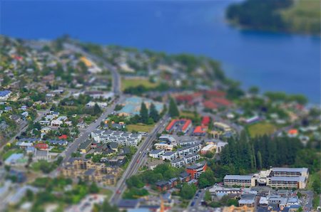 Tilt shift photo of Queenstown, New Zealand Stock Photo - Budget Royalty-Free & Subscription, Code: 400-04647952