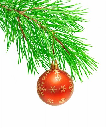 Christmas ornament on a branch of a pine Stock Photo - Budget Royalty-Free & Subscription, Code: 400-04648024