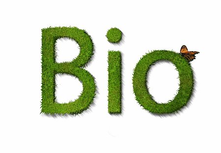 The text Bio in made out of grass  on a white background Photographie de stock - Aubaine LD & Abonnement, Code: 400-04648203