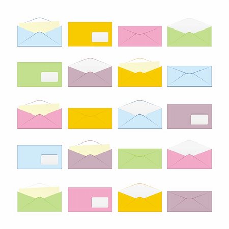 simsearch:400-04813894,k - fully editable vector isolated colored envelopes ready to use Stock Photo - Budget Royalty-Free & Subscription, Code: 400-04648514