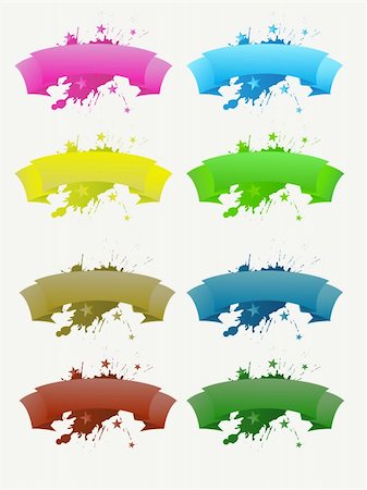 eicronie (artist) - Set of colored grunge ribbons Foto de stock - Super Valor sin royalties y Suscripción, Código: 400-04648534