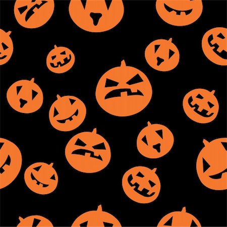 simsearch:400-04645724,k - Seamless pattern with orange pumpkins on black background. Vector illustration. Stock Photo - Budget Royalty-Free & Subscription, Code: 400-04648572