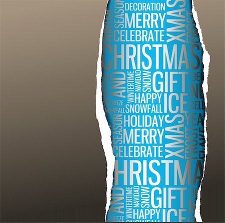 simsearch:400-08302730,k - Abstract Christmas card - season words on blue with dark paper Fotografie stock - Microstock e Abbonamento, Codice: 400-04648625