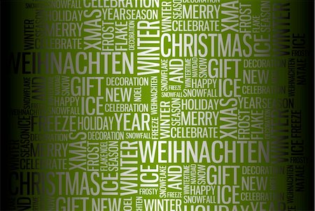 simsearch:400-08302730,k - Abstract Christmas card - silver season words on green Fotografie stock - Microstock e Abbonamento, Codice: 400-04648628