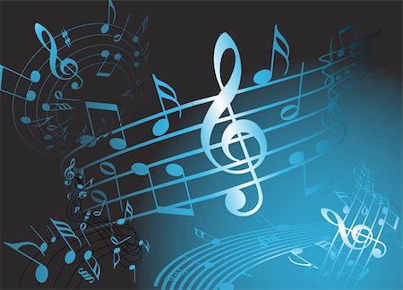 Blue music theme - abstract musical background Stock Photo - Budget Royalty-Free & Subscription, Code: 400-04648641