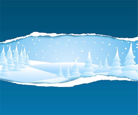 simsearch:400-06852329,k - Christmas card with snowy winter landscape Photographie de stock - Aubaine LD & Abonnement, Code: 400-04648696