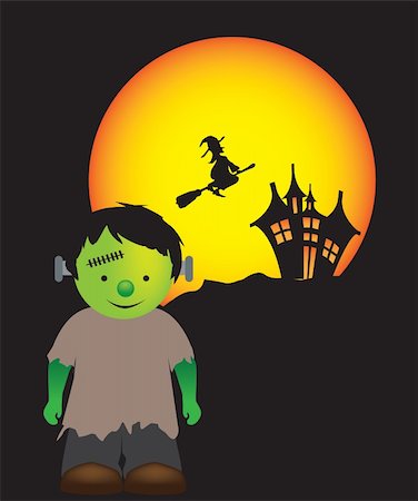 simsearch:400-08557140,k - little boy dressed up as a cute frankenstein monster Stockbilder - Microstock & Abonnement, Bildnummer: 400-04648748