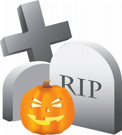 simsearch:400-09068519,k - halloween scene of a pumpkin and a graveyard Foto de stock - Royalty-Free Super Valor e Assinatura, Número: 400-04648757