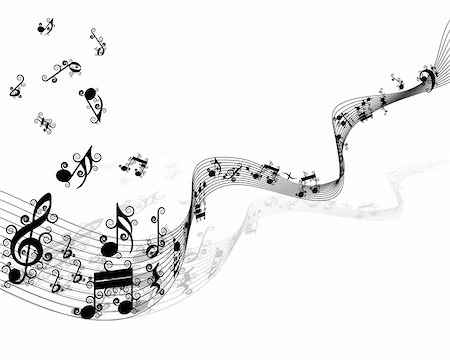 Vector musical notes staff background for design use Stock Photo - Budget Royalty-Free & Subscription, Code: 400-04648845