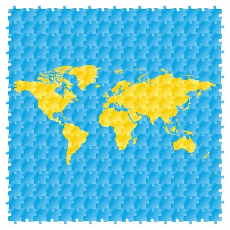 simsearch:400-04203901,k - fully editable vector world map with puzzle pattern Foto de stock - Super Valor sin royalties y Suscripción, Código: 400-04648874