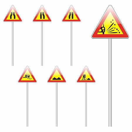simsearch:400-04648983,k - three hundred fully editable vector european traffic signs with details ready to use Stock Photo - Budget Royalty-Free & Subscription, Code: 400-04648915
