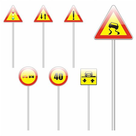 simsearch:400-04648983,k - three hundred fully editable vector european traffic signs with details ready to use Stock Photo - Budget Royalty-Free & Subscription, Code: 400-04648916