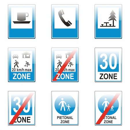 simsearch:400-04648983,k - three hundred fully editable vector european traffic signs with details ready to use Stock Photo - Budget Royalty-Free & Subscription, Code: 400-04648934