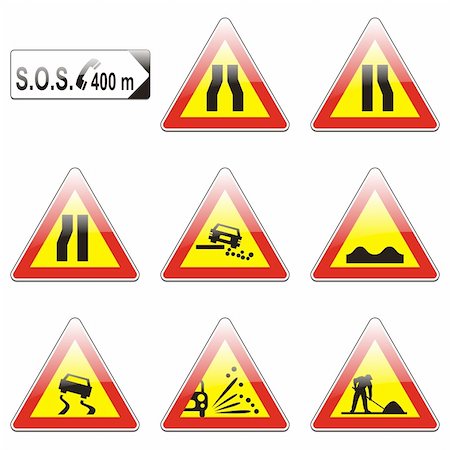 simsearch:400-04648983,k - three hundred fully editable vector european traffic signs with details ready to use Stock Photo - Budget Royalty-Free & Subscription, Code: 400-04648936