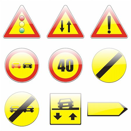 simsearch:400-04648983,k - three hundred fully editable vector european traffic signs with details ready to use Stock Photo - Budget Royalty-Free & Subscription, Code: 400-04648937