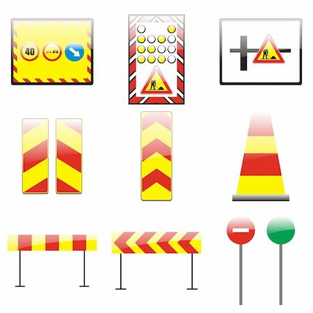 simsearch:400-04648983,k - three hundred fully editable vector european traffic signs with details ready to use Stock Photo - Budget Royalty-Free & Subscription, Code: 400-04648939