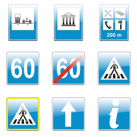 simsearch:400-04648983,k - three hundred fully editable vector european traffic signs with details ready to use Stock Photo - Budget Royalty-Free & Subscription, Code: 400-04648930