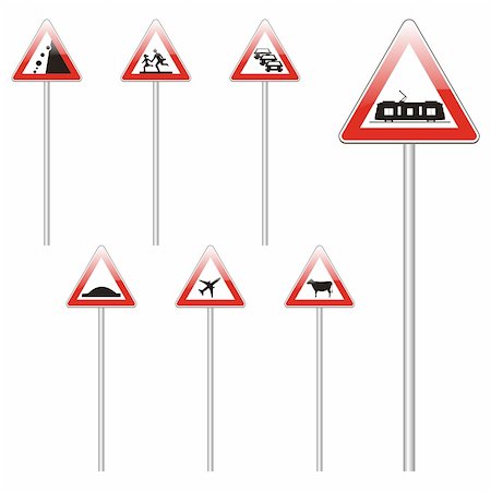 simsearch:400-04648983,k - three hundred fully editable vector european traffic signs with details ready to use Stock Photo - Budget Royalty-Free & Subscription, Code: 400-04648944