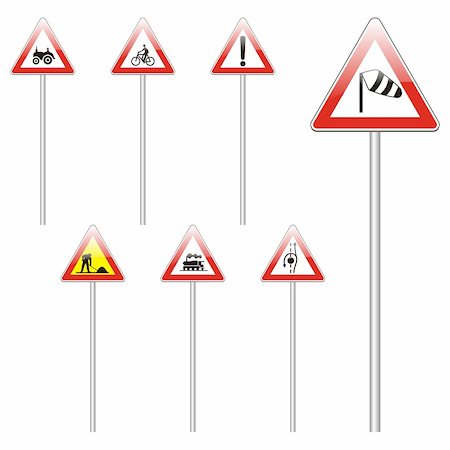 simsearch:400-04648983,k - three hundred fully editable vector european traffic signs with details ready to use Stock Photo - Budget Royalty-Free & Subscription, Code: 400-04648945