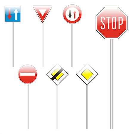 simsearch:400-04648983,k - three hundred fully editable vector european traffic signs with details ready to use Stock Photo - Budget Royalty-Free & Subscription, Code: 400-04648946