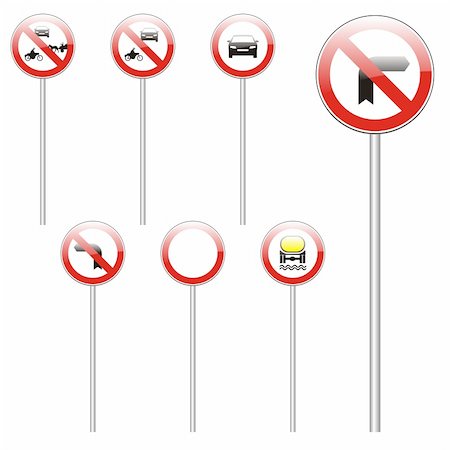 simsearch:400-04648983,k - three hundred fully editable vector european traffic signs with details ready to use Stock Photo - Budget Royalty-Free & Subscription, Code: 400-04648947