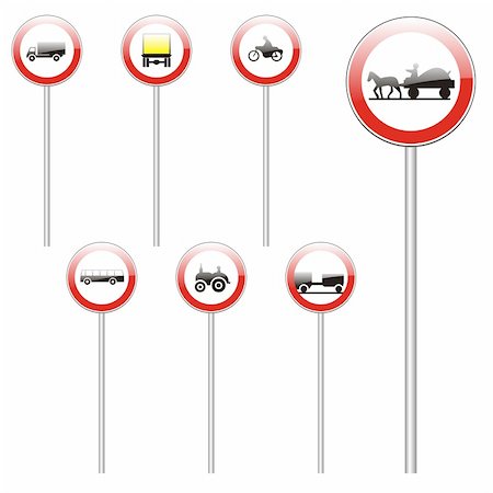 simsearch:400-04648983,k - three hundred fully editable vector european traffic signs with details ready to use Stock Photo - Budget Royalty-Free & Subscription, Code: 400-04648948
