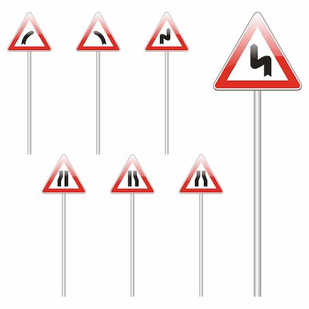 surpassing - three hundred fully editable vector european traffic signs with details ready to use Stock Photo - Budget Royalty-Free & Subscription, Code: 400-04648940