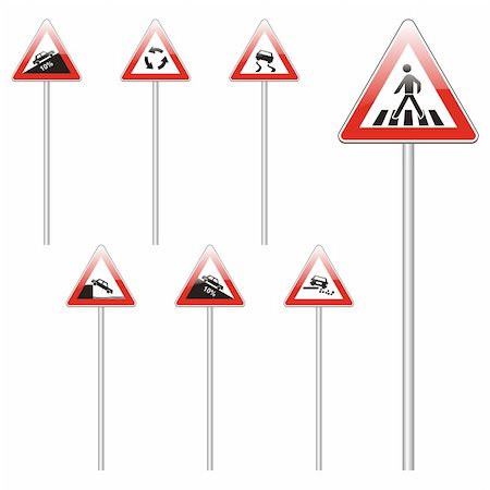 simsearch:400-04648983,k - three hundred fully editable vector european traffic signs with details ready to use Stock Photo - Budget Royalty-Free & Subscription, Code: 400-04648941