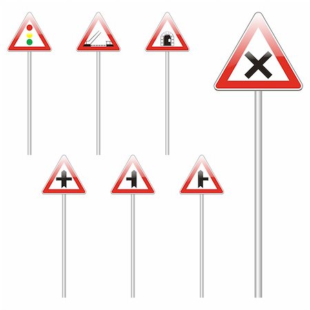 simsearch:400-04648983,k - three hundred fully editable vector european traffic signs with details ready to use Stock Photo - Budget Royalty-Free & Subscription, Code: 400-04648942