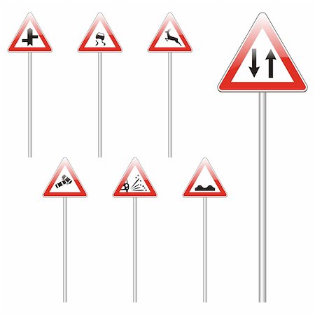 simsearch:400-04648983,k - three hundred fully editable vector european traffic signs with details ready to use Stock Photo - Budget Royalty-Free & Subscription, Code: 400-04648943