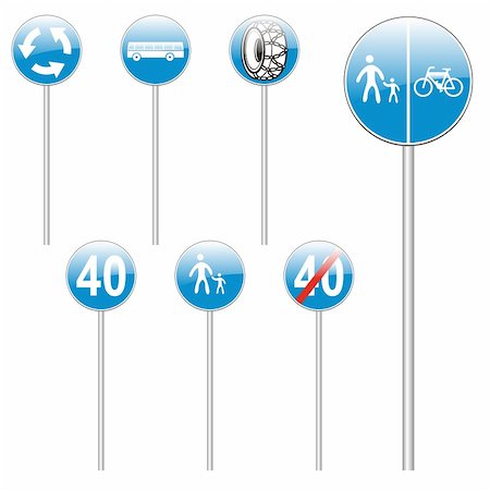 simsearch:400-04648983,k - three hundred fully editable vector european traffic signs with details ready to use Stock Photo - Budget Royalty-Free & Subscription, Code: 400-04648954