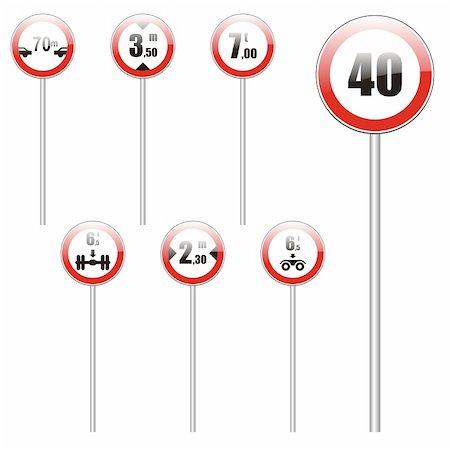 simsearch:400-04648983,k - three hundred fully editable vector european traffic signs with details ready to use Stock Photo - Budget Royalty-Free & Subscription, Code: 400-04648951
