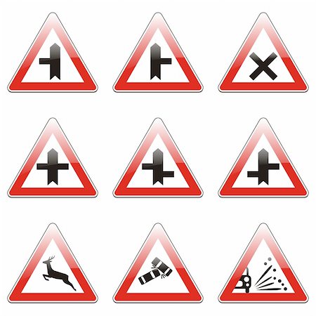 simsearch:400-04648983,k - three hundred fully editable vector european traffic signs with details ready to use Stock Photo - Budget Royalty-Free & Subscription, Code: 400-04648966