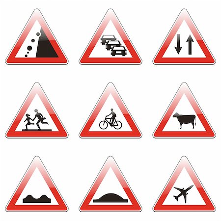 simsearch:400-04648983,k - three hundred fully editable vector european traffic signs with details ready to use Stock Photo - Budget Royalty-Free & Subscription, Code: 400-04648967
