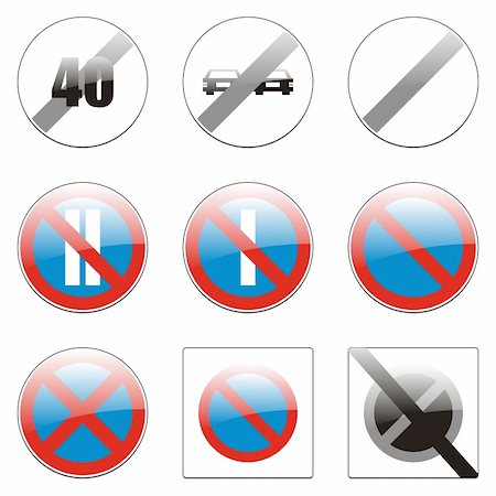 simsearch:400-04648983,k - three hundred fully editable vector european traffic signs with details ready to use Stock Photo - Budget Royalty-Free & Subscription, Code: 400-04648975