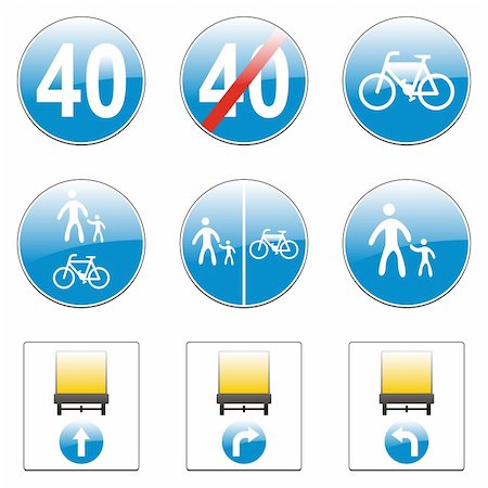 simsearch:400-04648983,k - three hundred fully editable vector european traffic signs with details ready to use Stock Photo - Budget Royalty-Free & Subscription, Code: 400-04648977