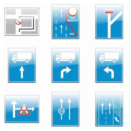 simsearch:400-04648983,k - three hundred fully editable vector european traffic signs with details ready to use Stock Photo - Budget Royalty-Free & Subscription, Code: 400-04648978