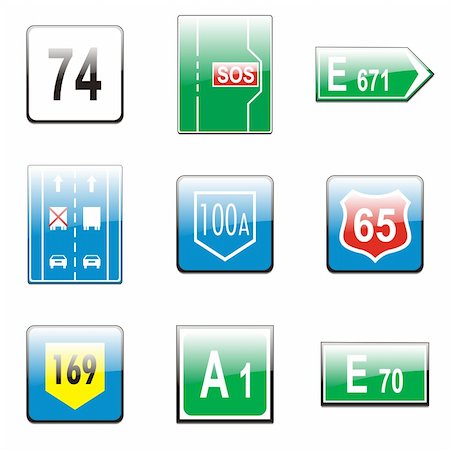 simsearch:400-04648983,k - three hundred fully editable vector european traffic signs with details ready to use Stock Photo - Budget Royalty-Free & Subscription, Code: 400-04648980