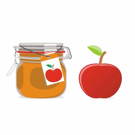 fully editable vector isolated jam jars and fruits set ready to use Stock Photo - Budget Royalty-Free & Subscription, Code: 400-04649024