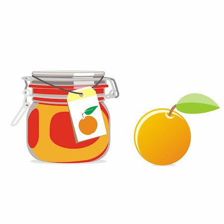 fully editable vector isolated jam jars and fruits set ready to use Stock Photo - Budget Royalty-Free & Subscription, Code: 400-04649020