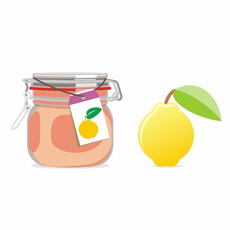 fully editable vector isolated jam jars and fruits set ready to use Stock Photo - Budget Royalty-Free & Subscription, Code: 400-04649021