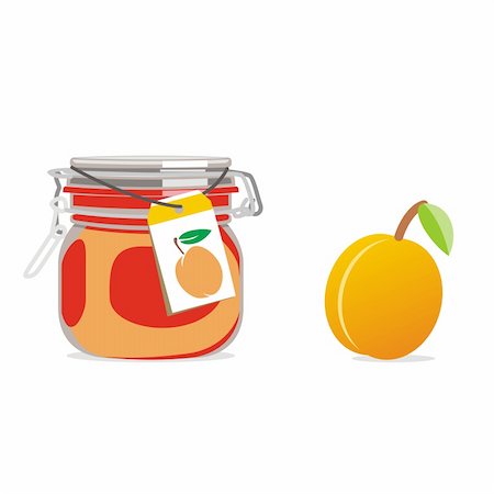 fully editable vector isolated jam jars and fruits set ready to use Stock Photo - Budget Royalty-Free & Subscription, Code: 400-04649023