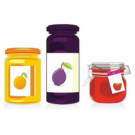 fully editable vector isolated jam jars set ready to use Stock Photo - Budget Royalty-Free & Subscription, Code: 400-04649038