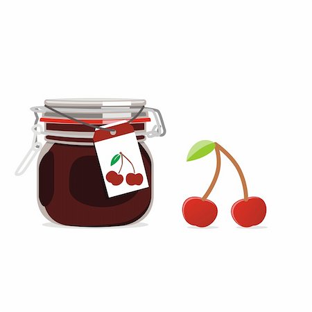 fully editable vector isolated jam jars and fruits set ready to use Stock Photo - Budget Royalty-Free & Subscription, Code: 400-04649030