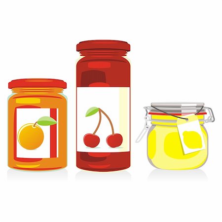 fully editable vector isolated jam jars set ready to use Stock Photo - Budget Royalty-Free & Subscription, Code: 400-04649032