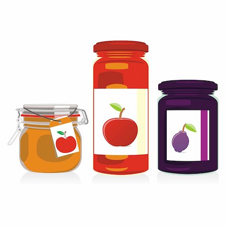 fully editable vector isolated jam jars set ready to use Stock Photo - Budget Royalty-Free & Subscription, Code: 400-04649047