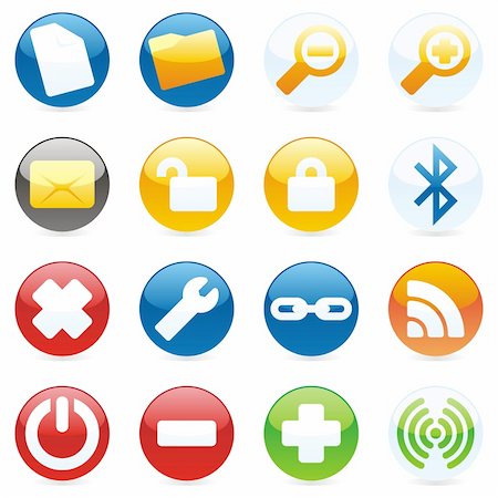simsearch:400-04649079,k - fully editable glossy vector web icons with details ready to use Stockbilder - Microstock & Abonnement, Bildnummer: 400-04649056