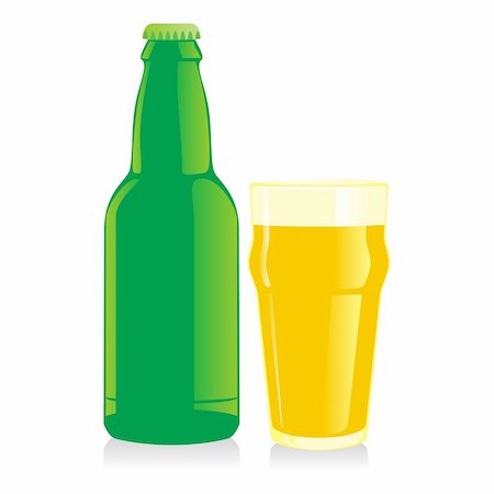 fully editable vector isolated bottles and glasses of different types of beer Stock Photo - Budget Royalty-Free & Subscription, Code: 400-04649138